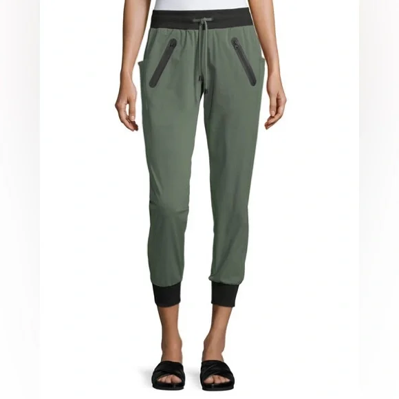 BLANC NOIR || Tech Zip-Pocket Jogger Pants in Olive Green/Black - SZ XS - Picture 6 of 8